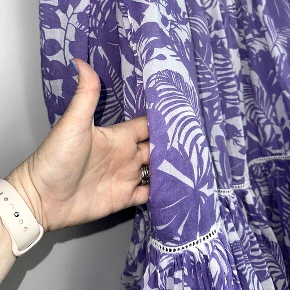 SUNDRY Palm Beach Ruffle Dress in Bright Orchid - Picture 10 of 13